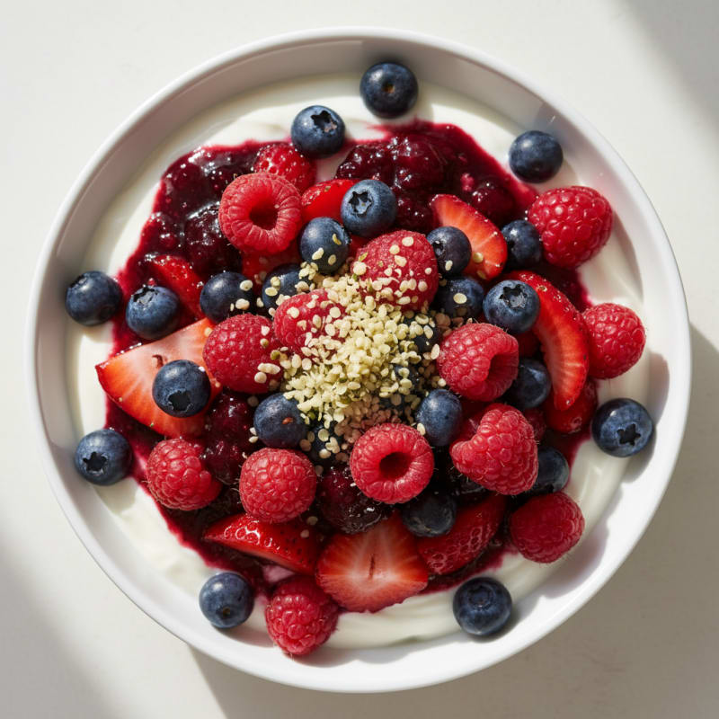 Greek Yogurt Protein Parfait with Mixed Berries