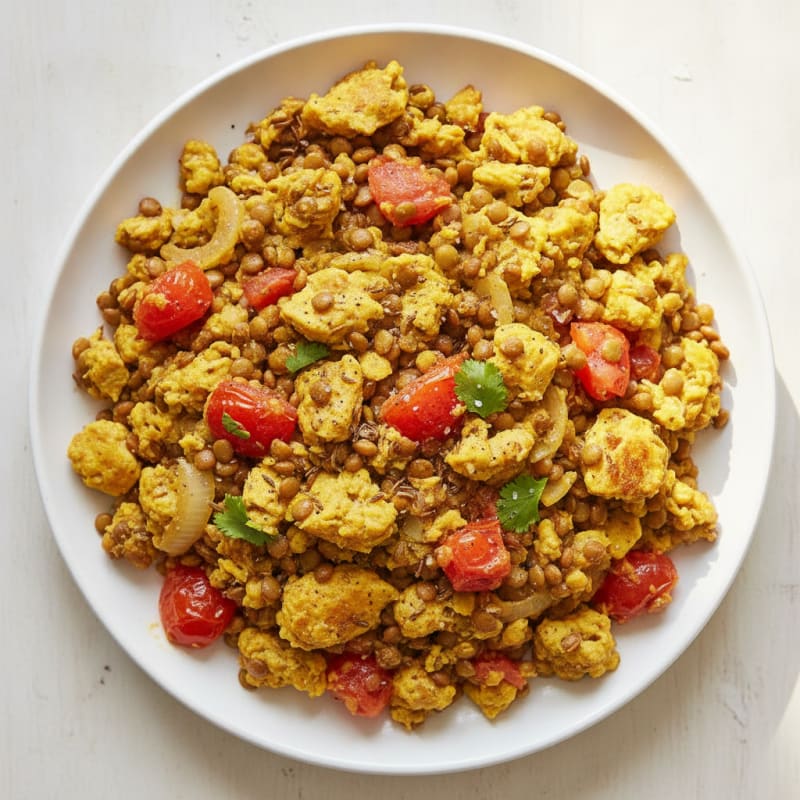 Spiced Lentil and Egg Scramble