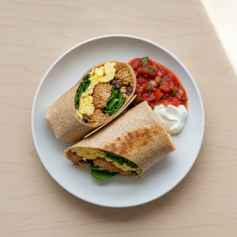 Loaded Breakfast Burrito with Salsa