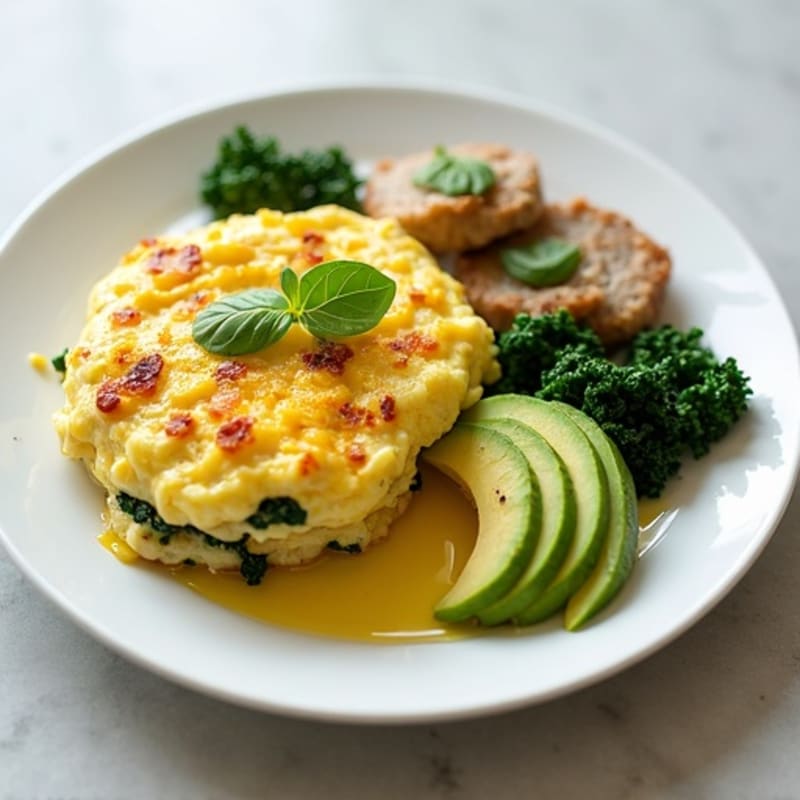 Egg White Scramble with Smoked Turkey and Spinach