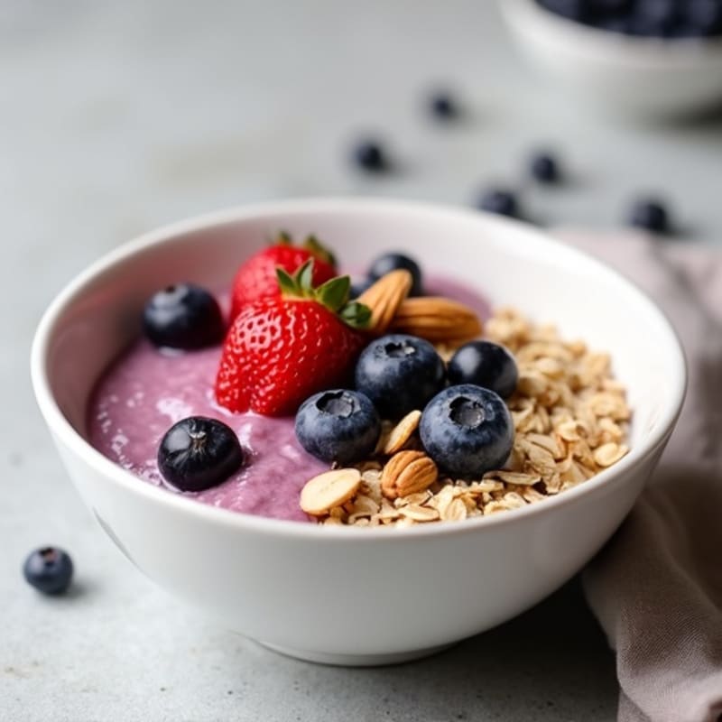 Creamy Berry Oatmeal with Toasted Nuts