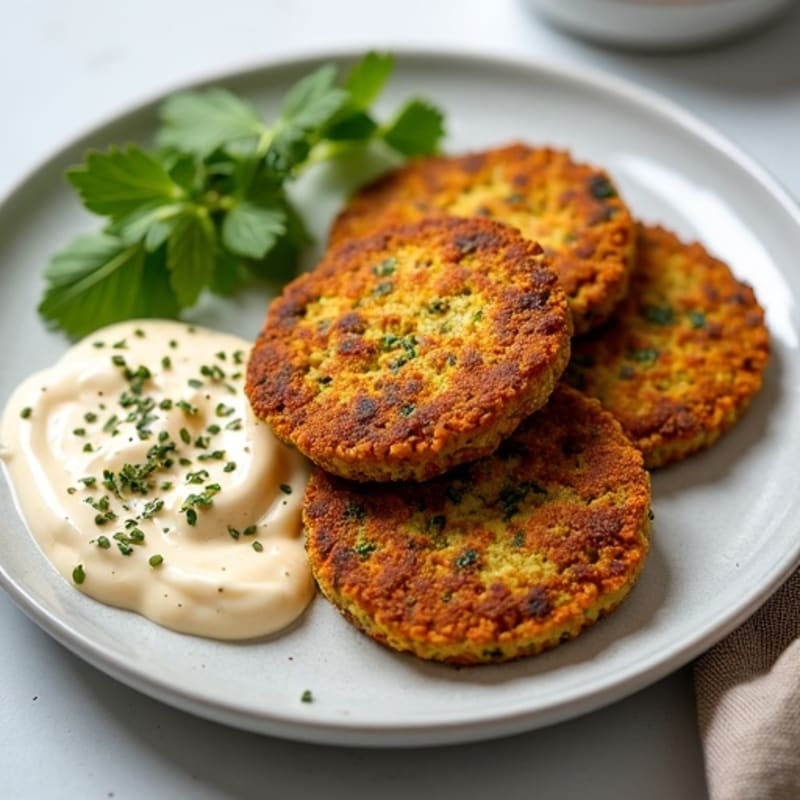 Crispy Baked Falafel with Lemon-Garlic Tahini