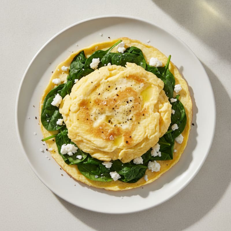 Spinach Omelet with Feta Cheese