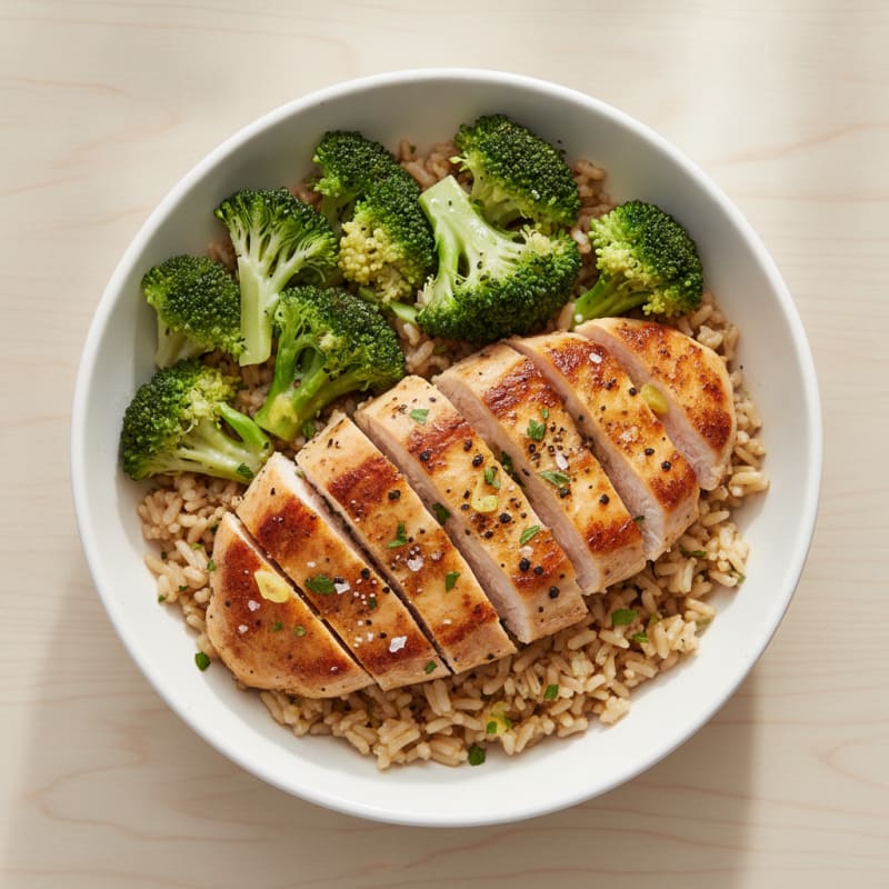 Garlic Herb Chicken and Rice Power Bowl
