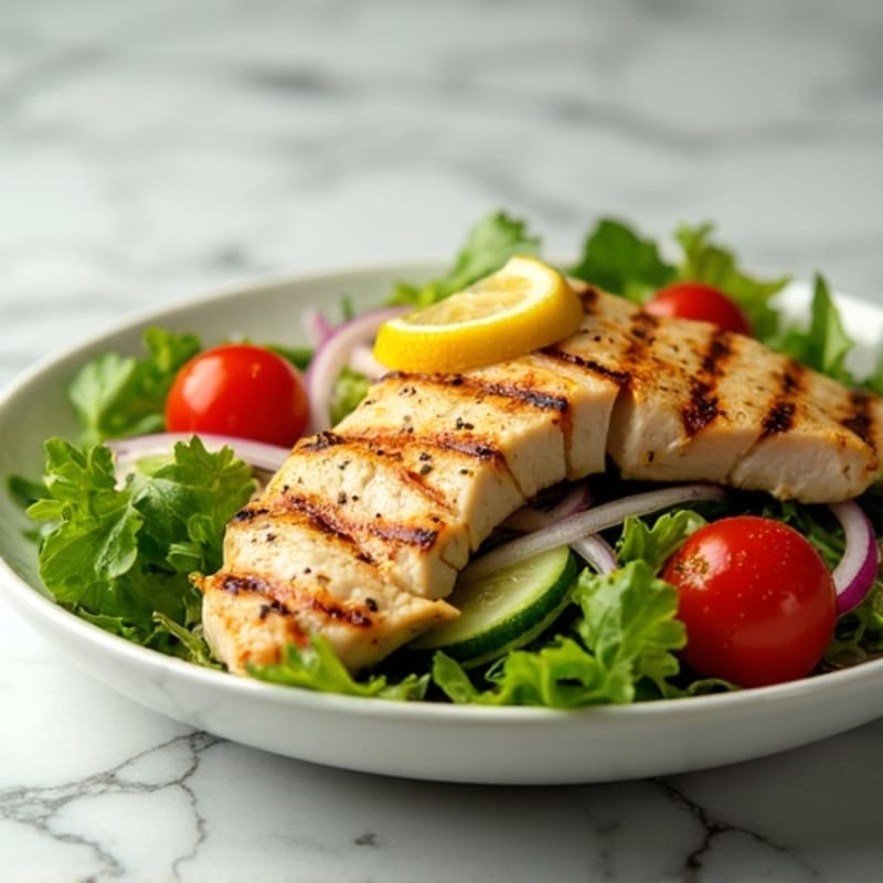 Lemon-Garlic Grilled Chicken Salad with Fresh Greens