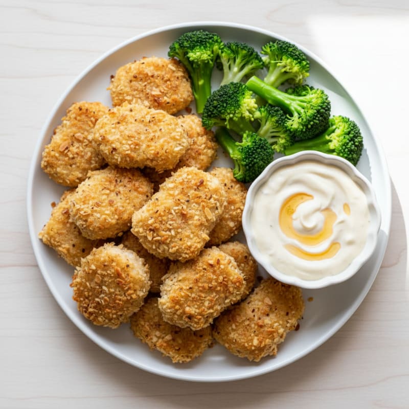 Crispy Baked Chicken Nuggets with Zesty Dip