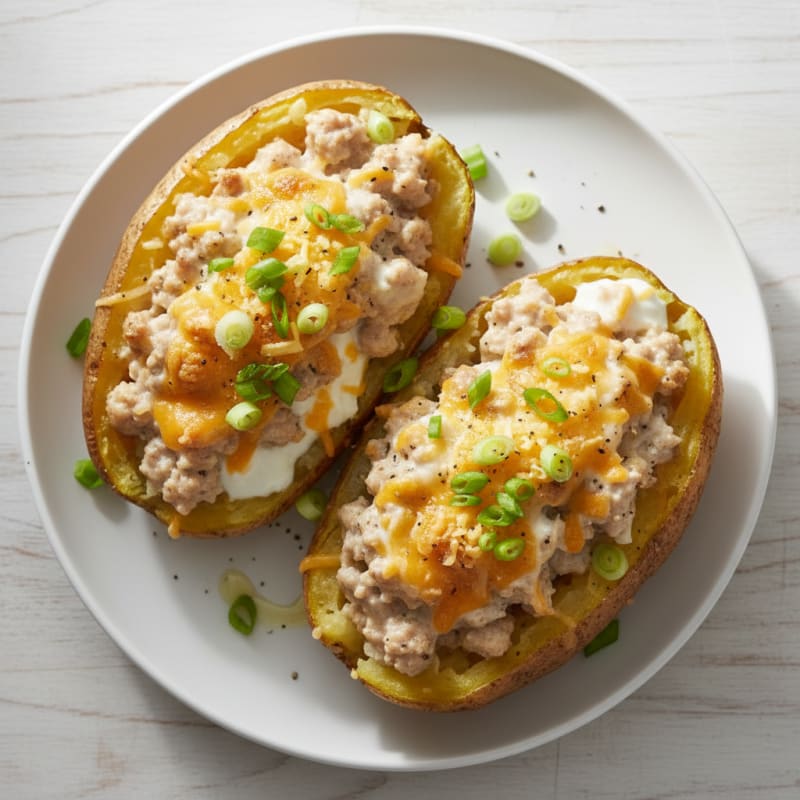 Creamy Loaded Baked Potato Boats