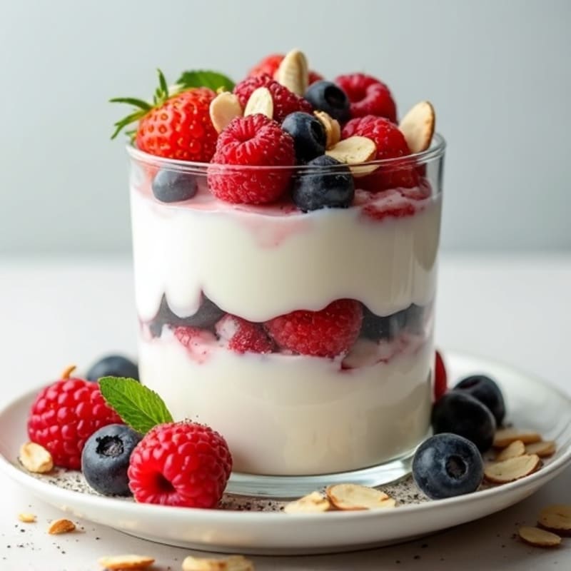 Greek Yogurt Protein Parfait with Mixed Berries