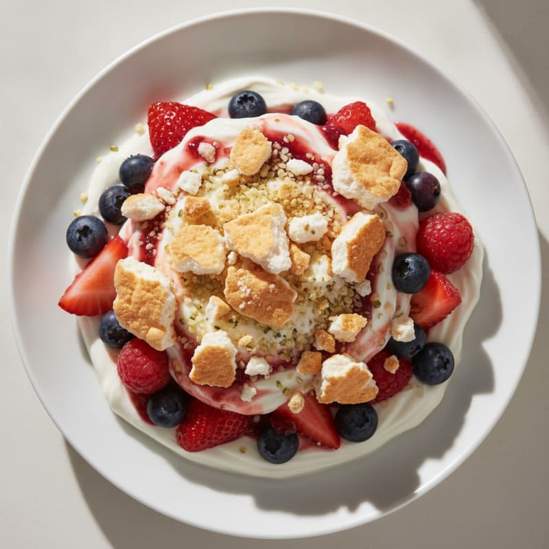 Chobani Protein Parfait with Mixed Fruit and Crushed Egg White Meringue