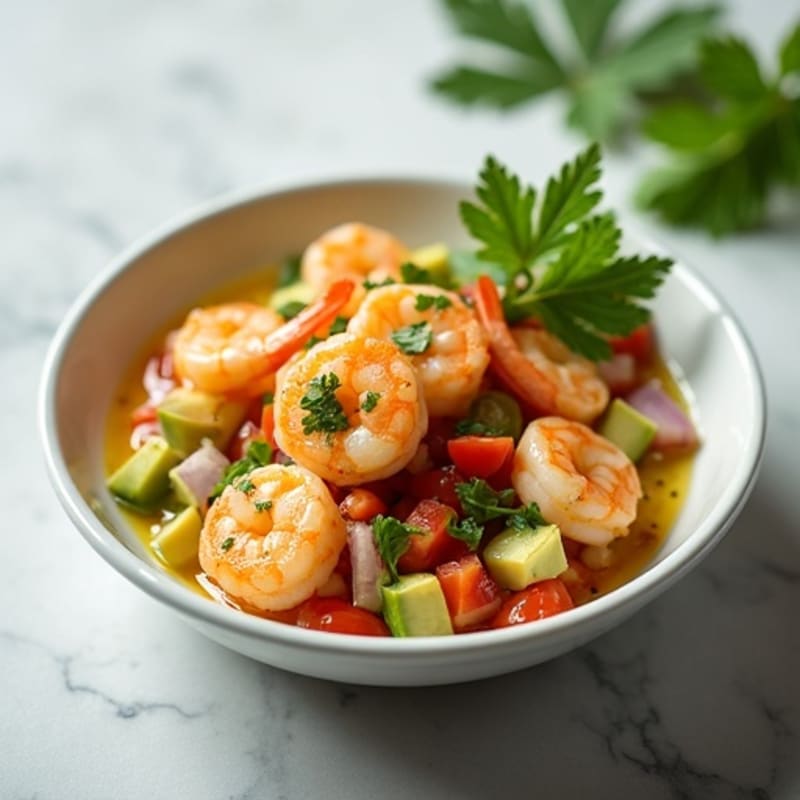 Citrus-Marinated Shrimp and Creamy Avocado Ceviche