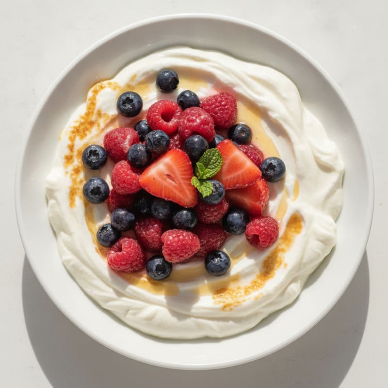 Silky Greek Yogurt with Mixed Berries and Vanilla Protein