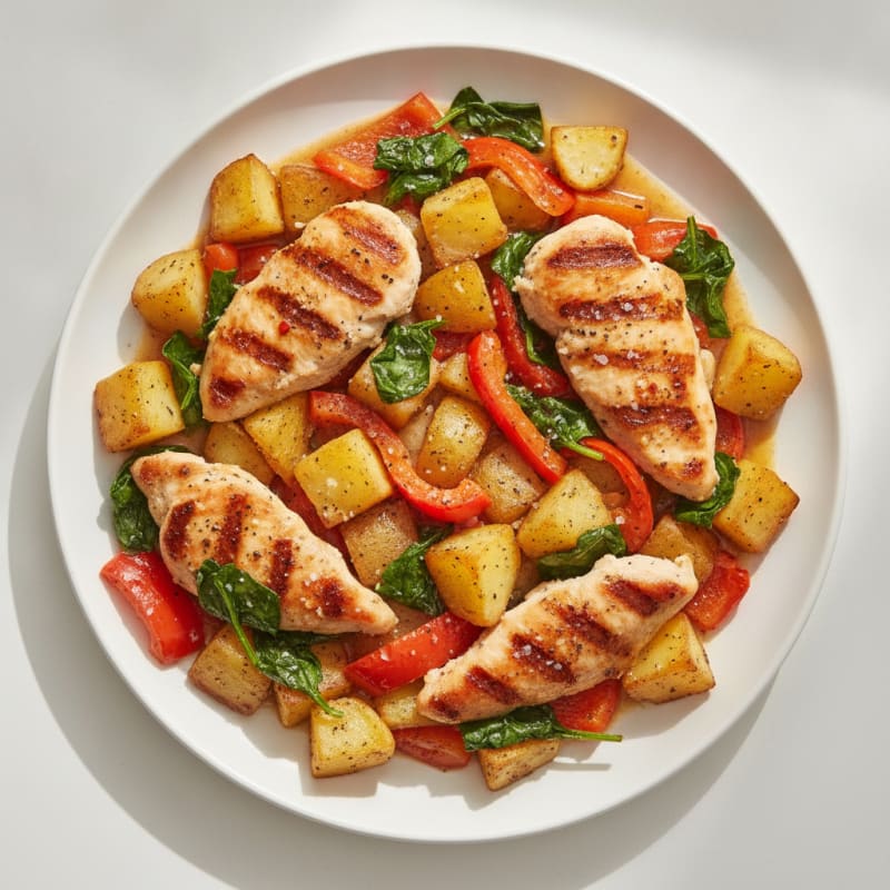 One-Pot Skillet Chicken and Roasted Vegetables