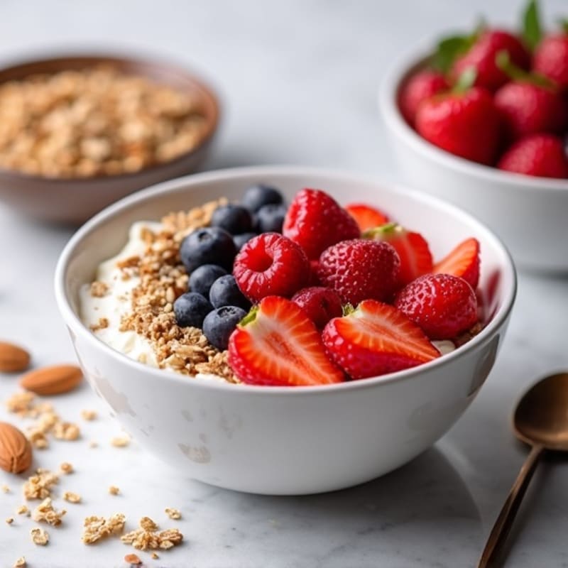 Cottage Cheese and Berry Protein Bowl with Almonds