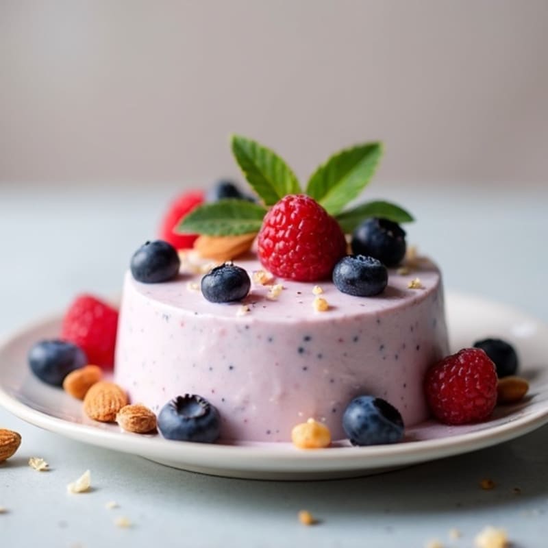 Greek Yogurt Protein Mousse with Berries and Almonds