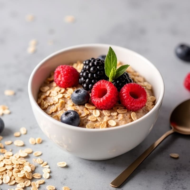 High-Protein Warm Baked Whole Grain Berry Pudding