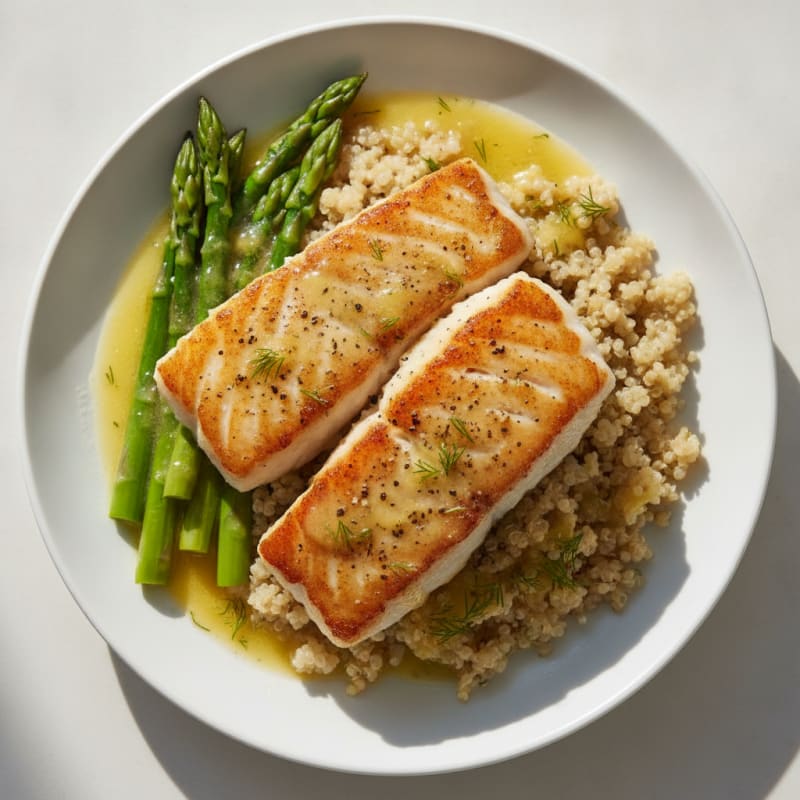 Pan-Seared Cod with Lemon-Dill Sauce