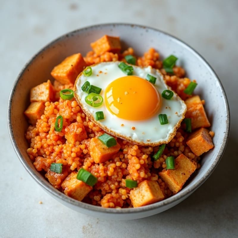 Crispy Cauliflower Rice Kimchi Stir-Fry