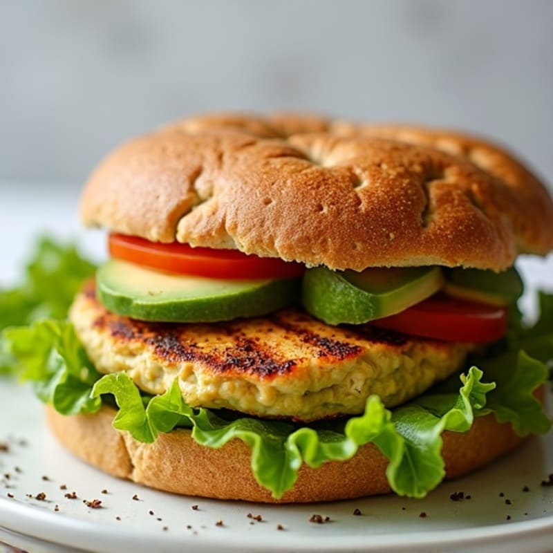 Herb-Grilled Chicken Sandwich with Creamy Avocado and Crisp Lettuce