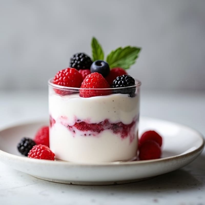 Silky Greek Yogurt Protein Pudding with Berries
