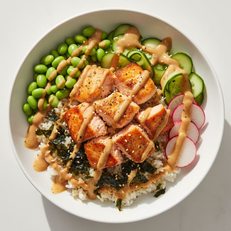 Zesty Salmon Sushi Rice Bowl