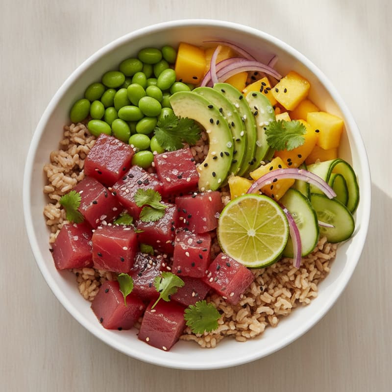 Ahi Tuna Poke Bowl with Tropical Salsa