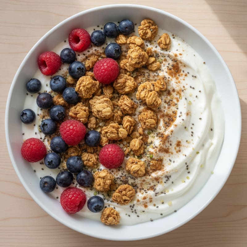 High-Protein Vanilla Berry Yogurt Bowl
