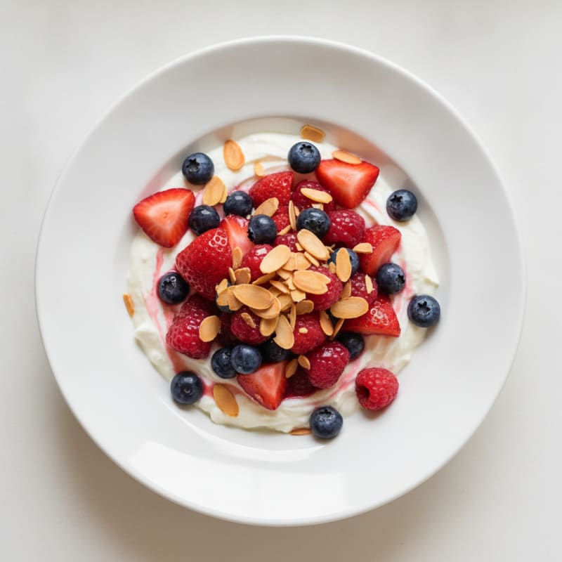 Greek Yogurt Protein Parfait with Mixed Berries