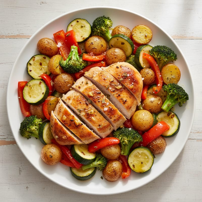 Lemon Herb Roasted Chicken and Veggies
