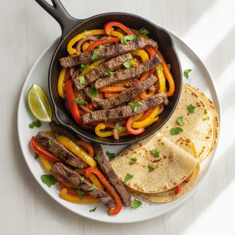 Skirt Steak Fajitas with Peppers