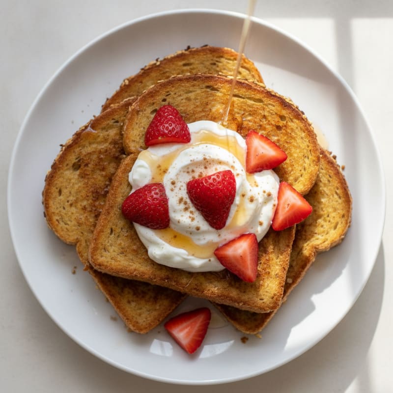 Egg White French Toast with Greek Yogurt and Fresh Berries