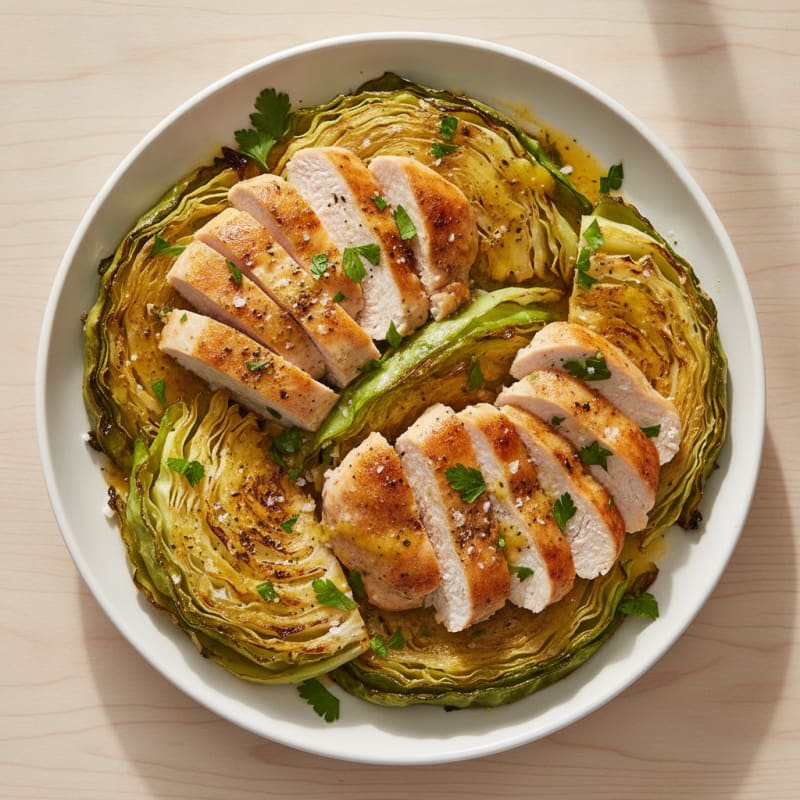 Roasted Cabbage with Lemon-Herb Dressing