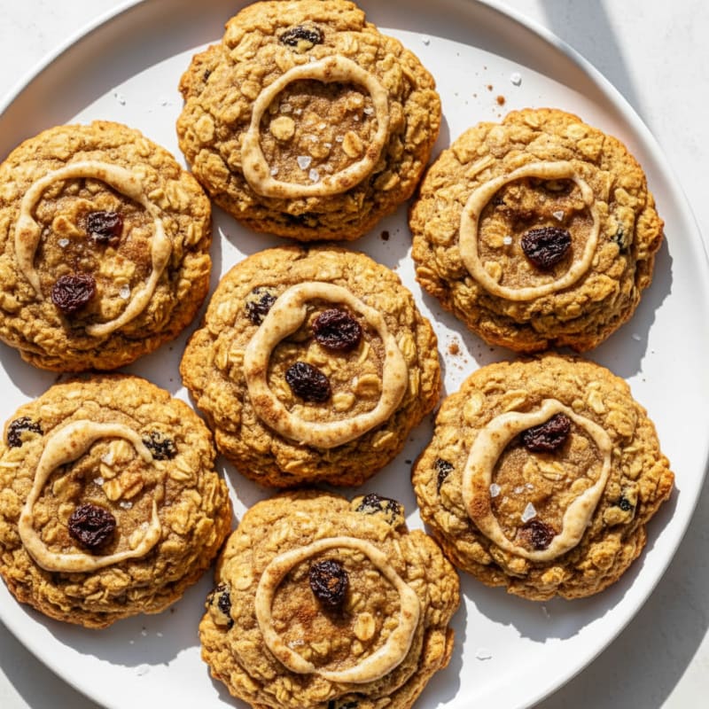 Chewy Spiced Oatmeal Raisin Cookies