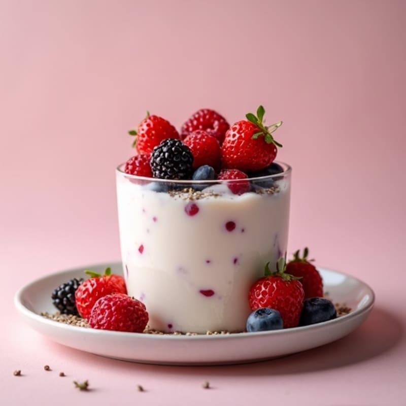 Silky Greek Yogurt Protein Mousse with Berries