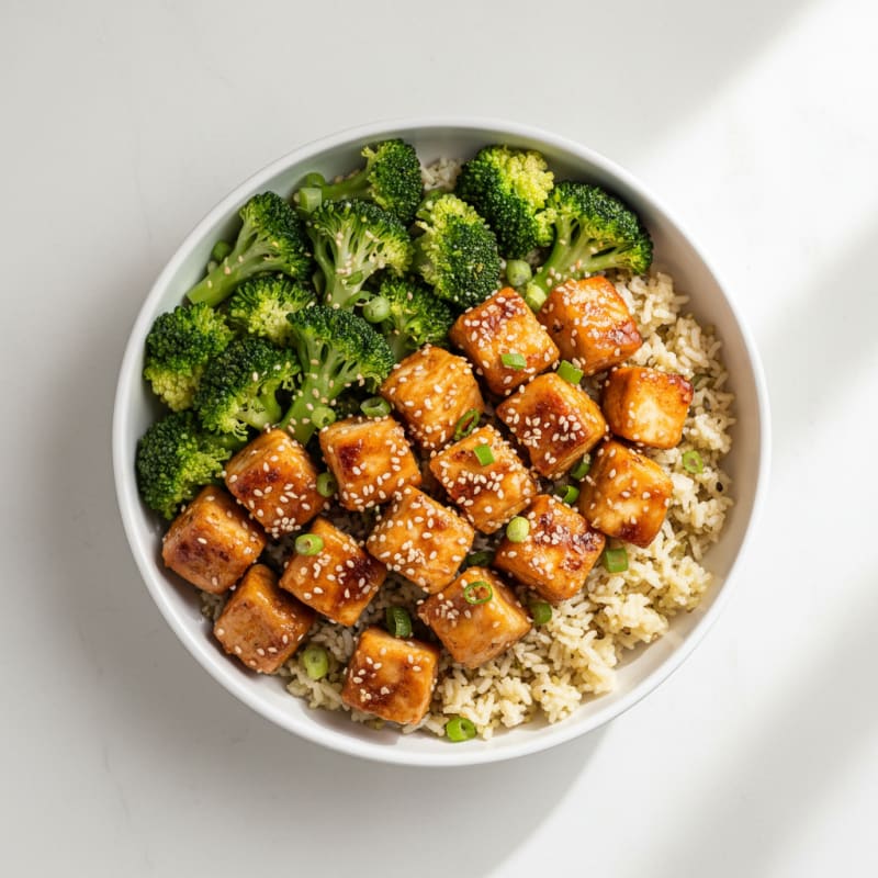 Crispy Honey-Garlic Chicken Bowls