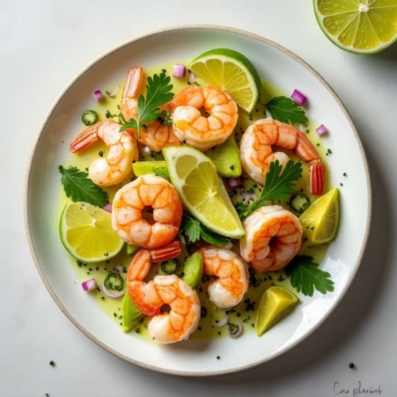 Fresh Lime Marinated Shrimp with Creamy Avocado