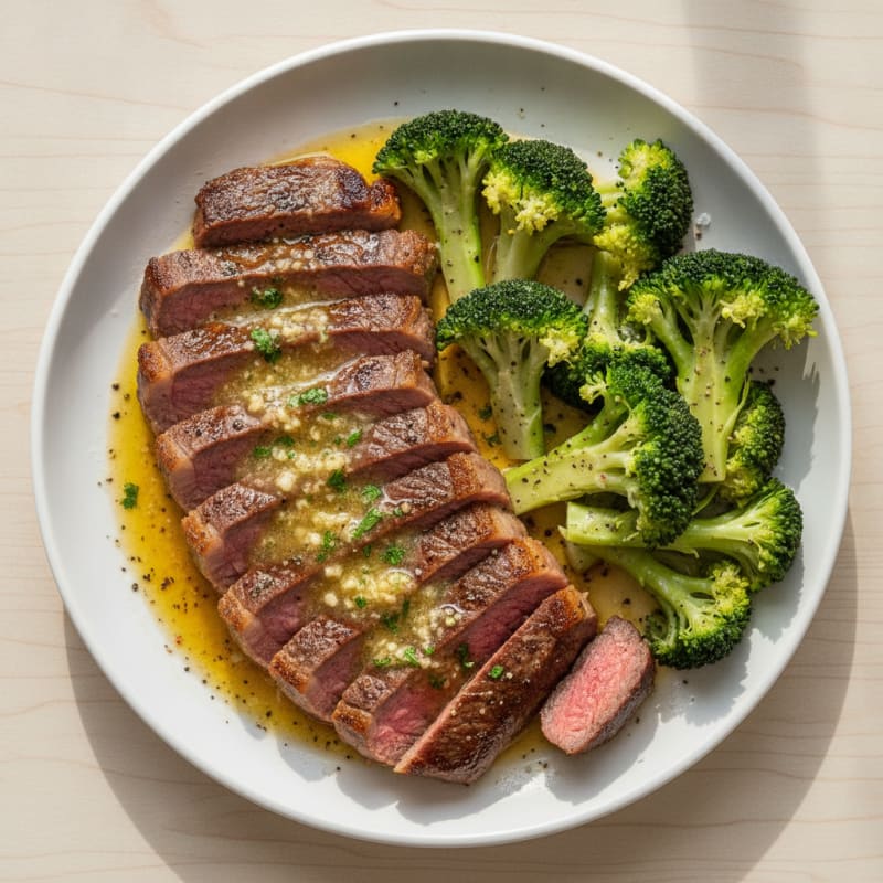 Pan-Seared Sirloin with Garlic Butter