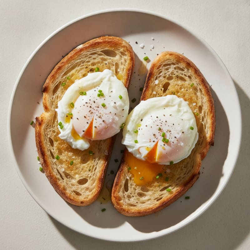Poached Eggs on Toasted Sourdough