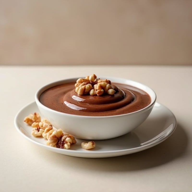 Silky Chocolate Protein Pudding with Toasted Walnuts