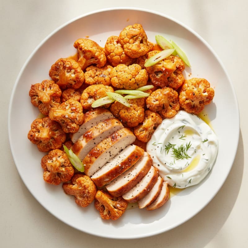 Buffalo Roasted Cauliflower Bites