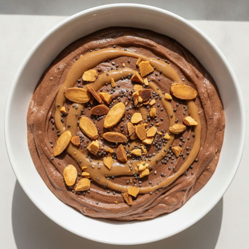 Silky Chocolate Protein Pudding with Almonds