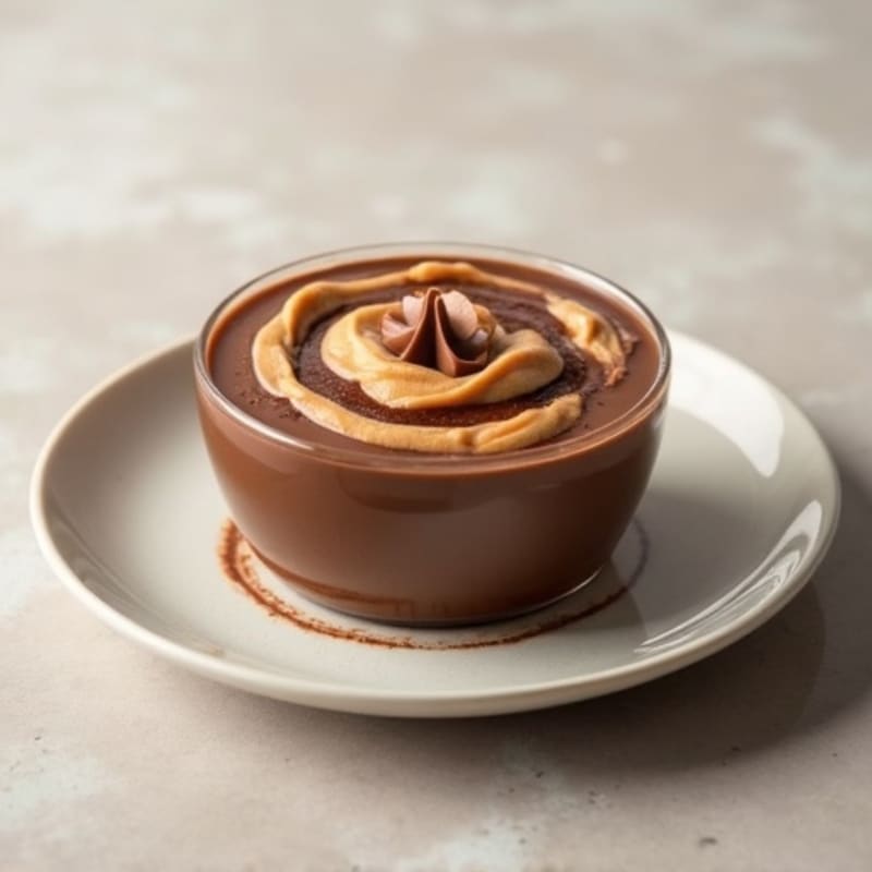 Silky Chocolate Protein Pudding with Almond Butter Swirl