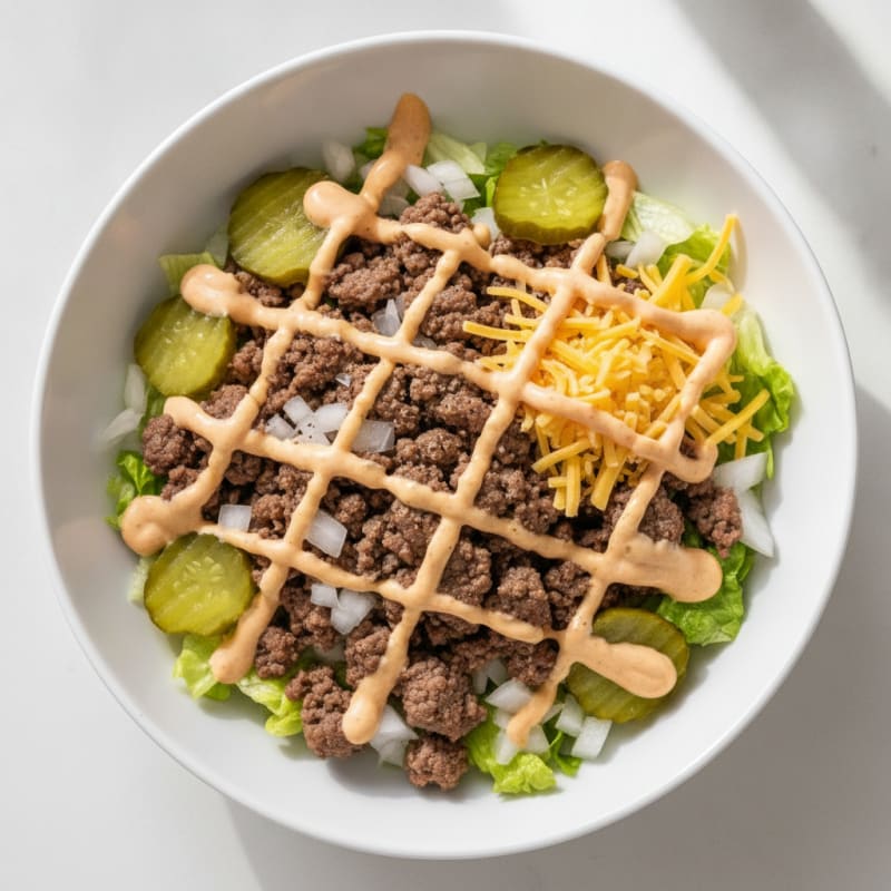 Ground Beef Big Mac Bowl