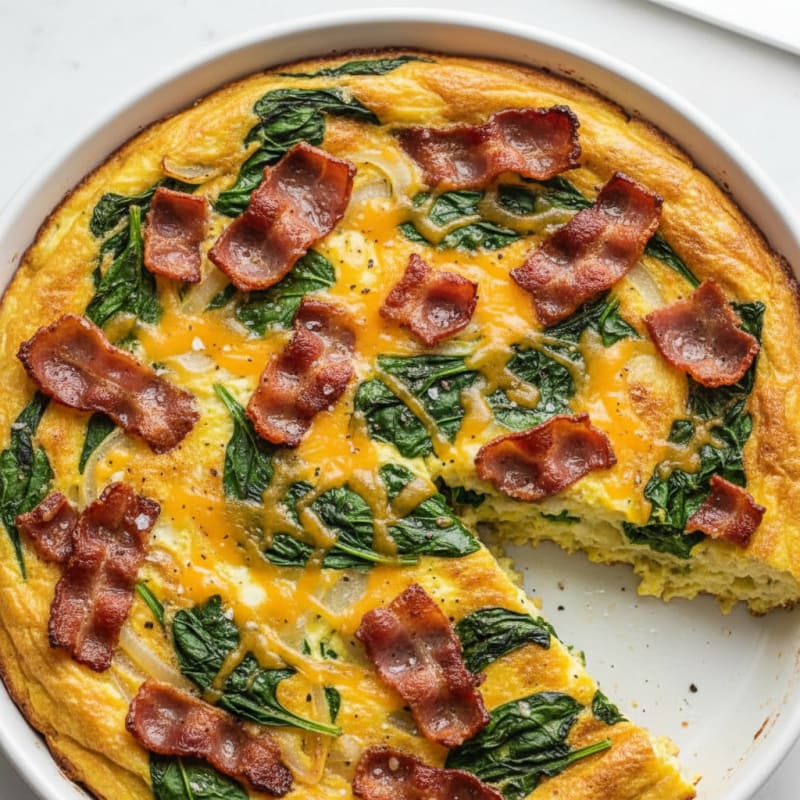 Crispy Bacon and Cheddar Frittata