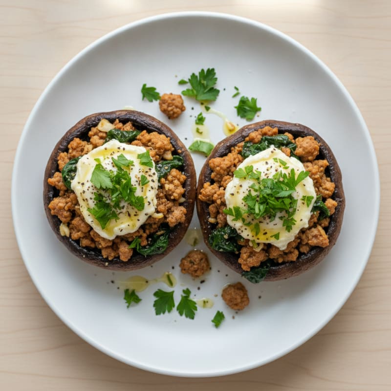 Goat Cheese and Herb Stuffed Portobello