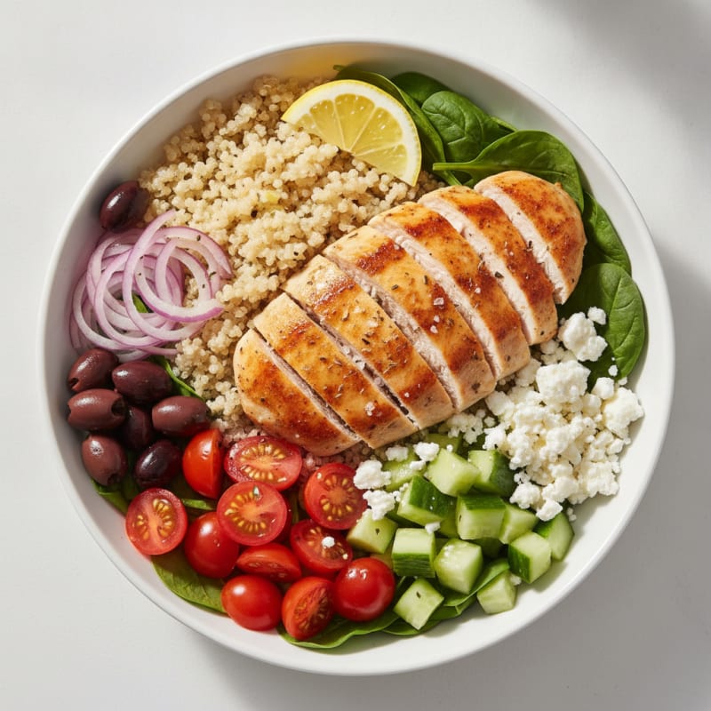 Mediterranean Chicken Quinoa Bowl
