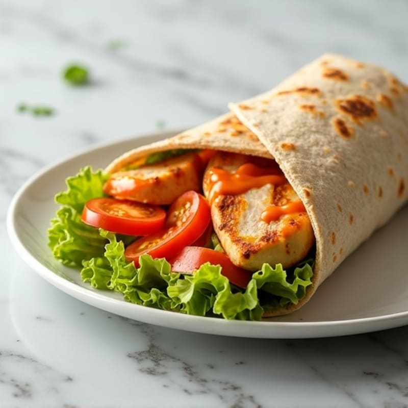 Healthy Buffalo Ranch Chicken Wrap