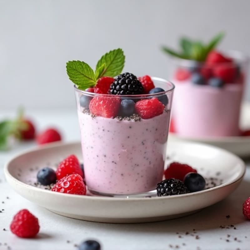 Greek Yogurt Protein Mousse with Mixed Berries