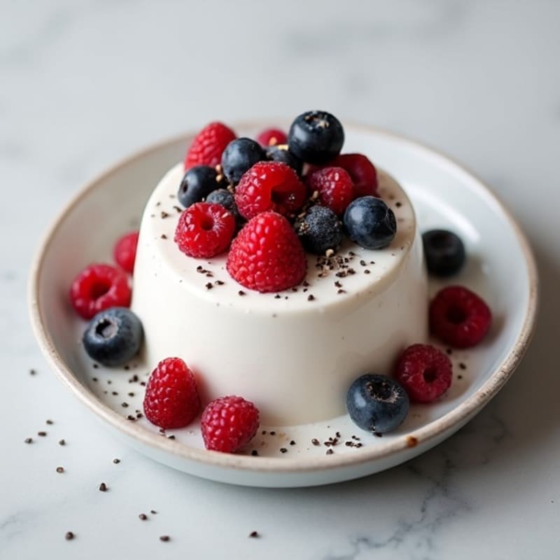 Greek Yogurt Protein Pudding with Mixed Berries