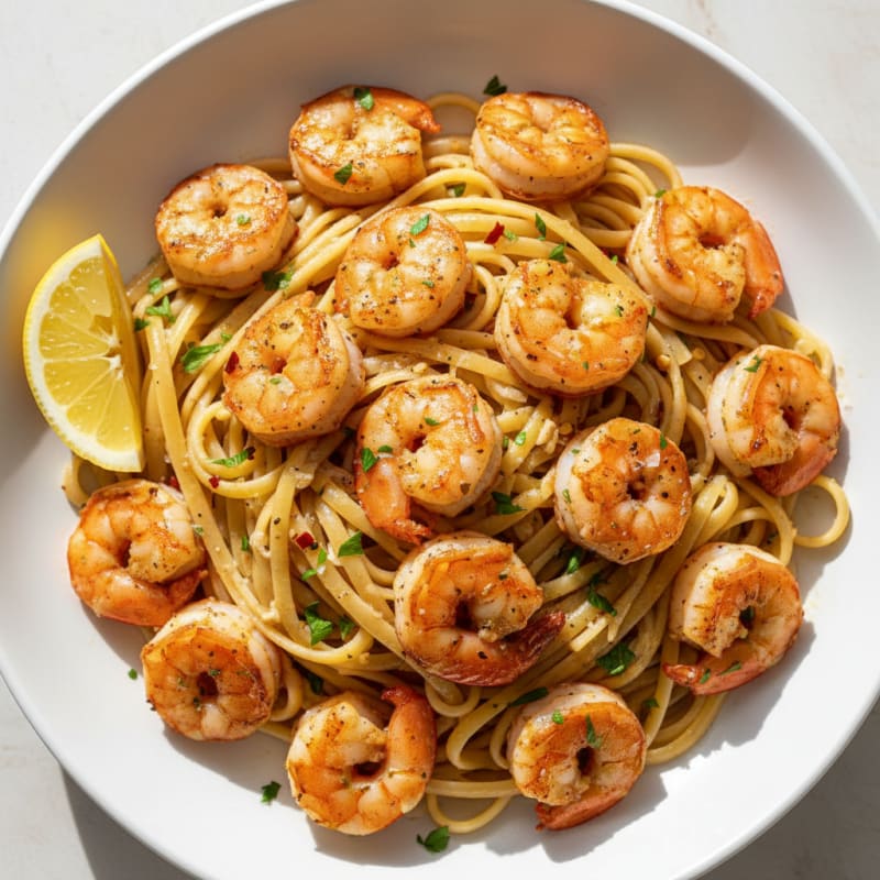 Garlic Butter Shrimp Scampi with Linguine