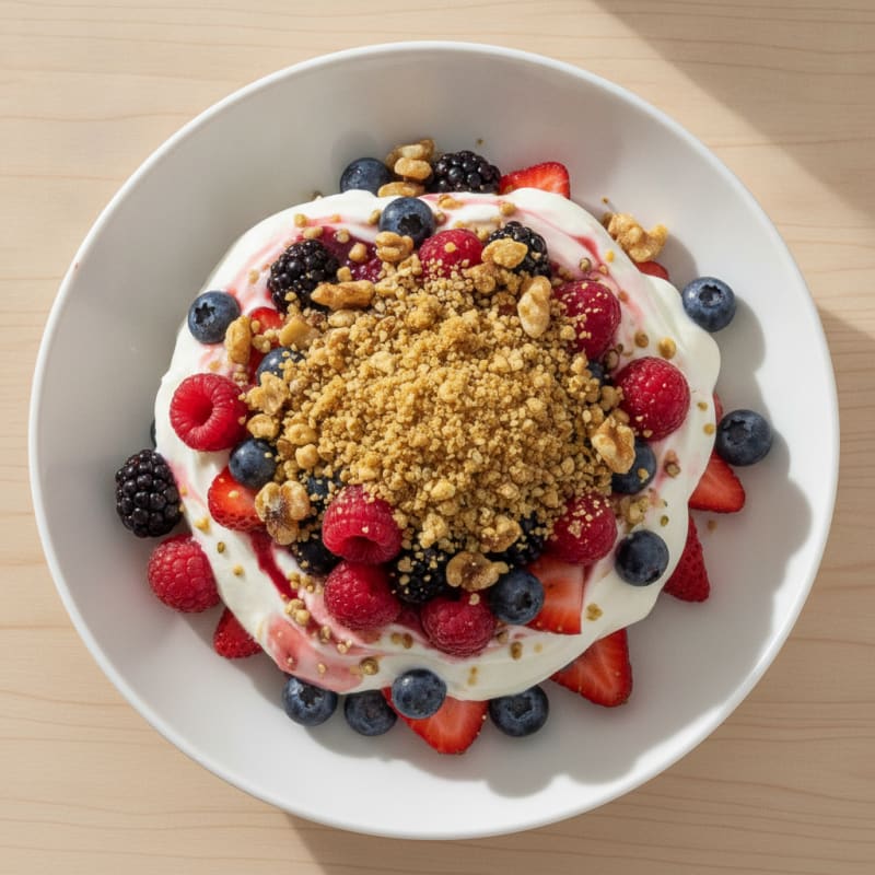 Greek Yogurt Protein Parfait with Mixed Berries